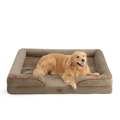 Bedsure Orthopedic Large Dog Bed – Washable, Waterproof, Non-Slip, Grey (35")
