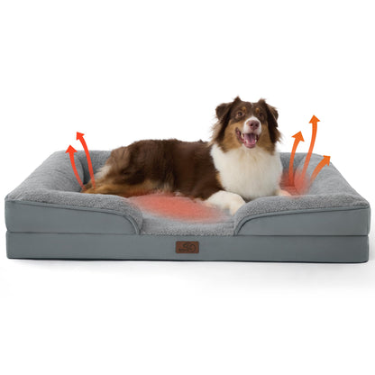 Bedsure Orthopedic Large Dog Bed – Washable, Waterproof, Non-Slip, Grey (35")