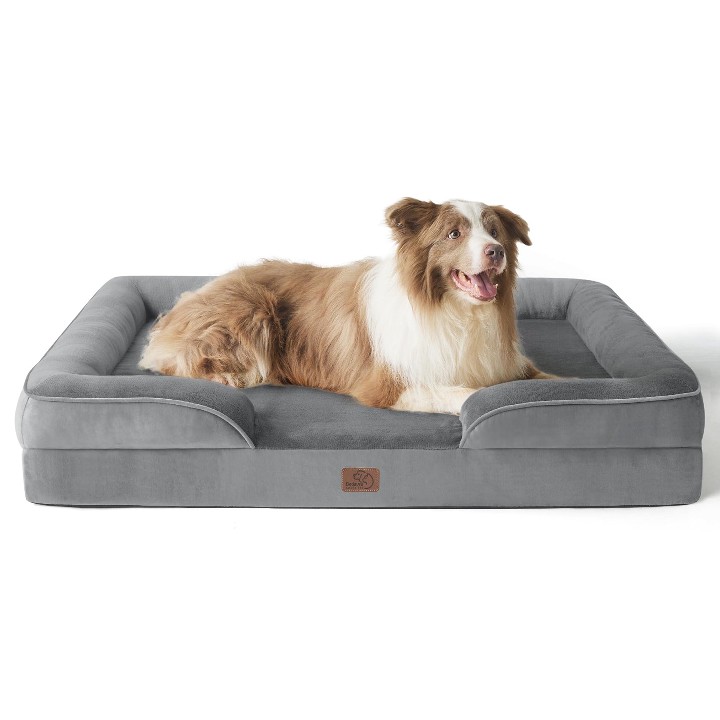 Bedsure Orthopedic Large Dog Bed – Washable, Waterproof, Non-Slip, Grey (35")
