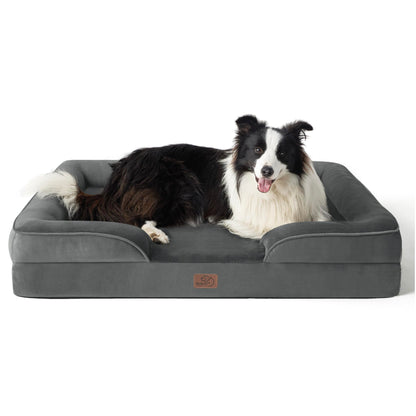 Bedsure Orthopedic Large Dog Bed – Washable, Waterproof, Non-Slip, Grey (35")