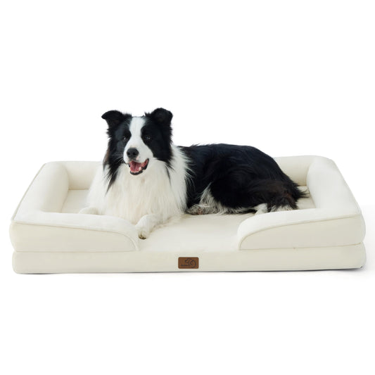 Bedsure Orthopedic Large Dog Bed – Washable, Waterproof, Non-Slip, Grey (35")