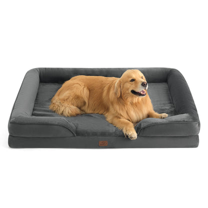 Bedsure Orthopedic Large Dog Bed – Washable, Waterproof, Non-Slip, Grey (35")