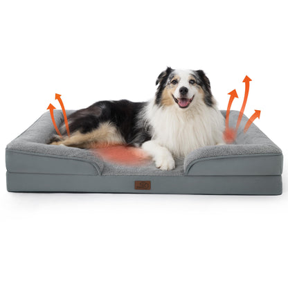 Bedsure Orthopedic Large Dog Bed – Washable, Waterproof, Non-Slip, Grey (35")