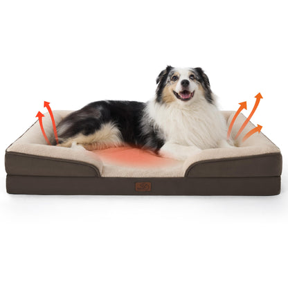 Bedsure Orthopedic Large Dog Bed – Washable, Waterproof, Non-Slip, Grey (35")