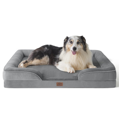 Bedsure Orthopedic Large Dog Bed – Washable, Waterproof, Non-Slip, Grey (35")