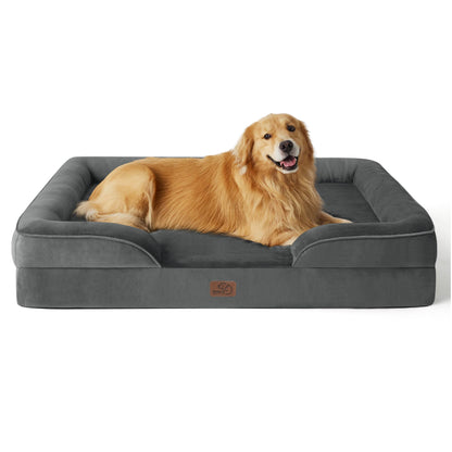 Bedsure Orthopedic Large Dog Bed – Washable, Waterproof, Non-Slip, Grey (35")