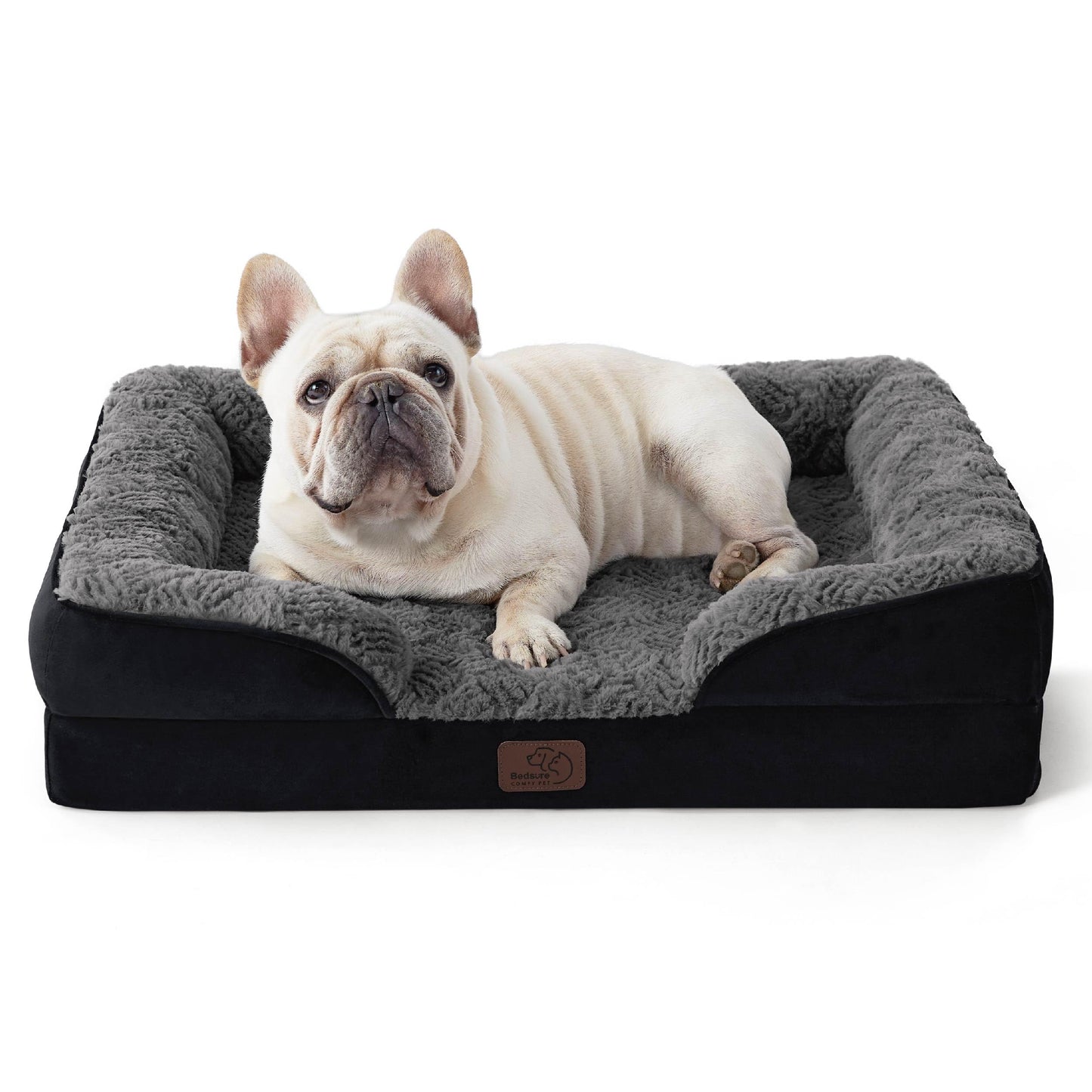 Bedsure Orthopedic Large Dog Bed – Washable, Waterproof, Non-Slip, Grey (35")