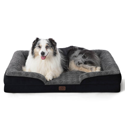 Bedsure Orthopedic Large Dog Bed – Washable, Waterproof, Non-Slip, Grey (35")
