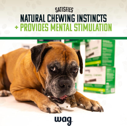 Wag Dog Dental Chews, Large — Green Brush, Unflavored, 24 Count