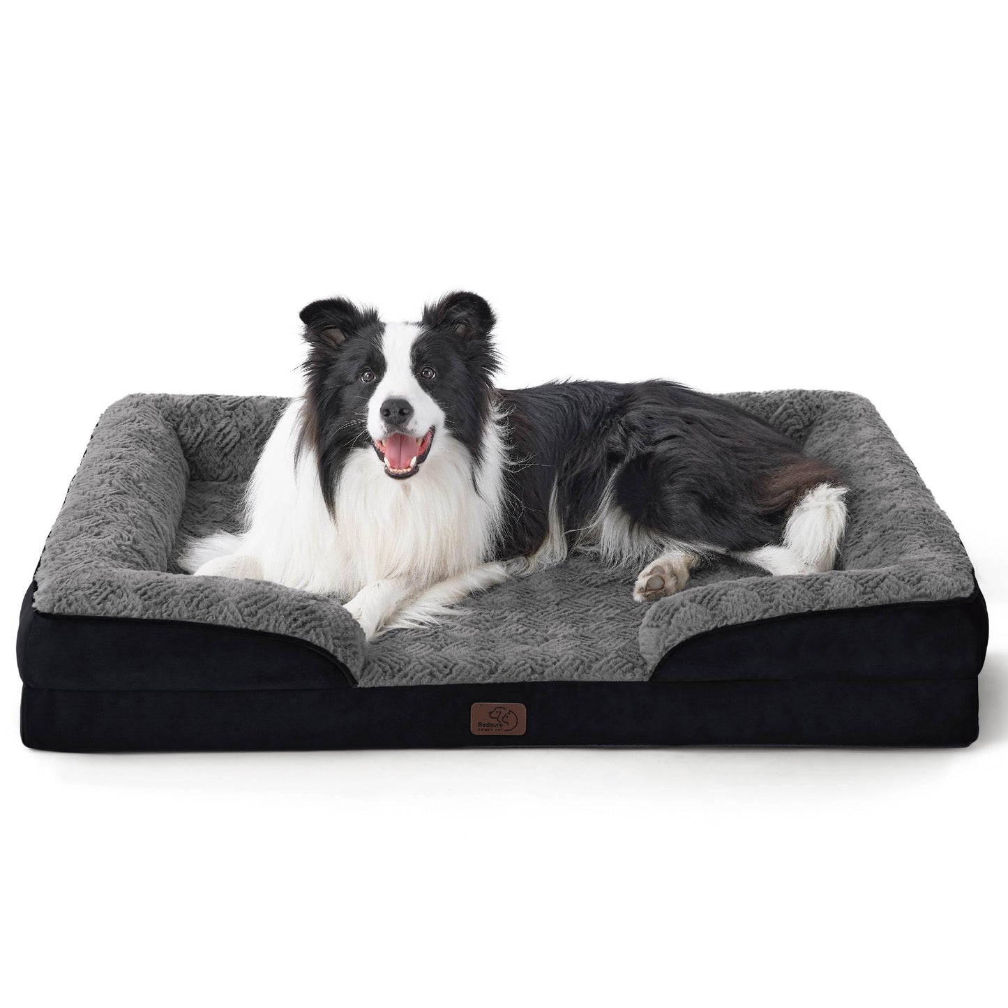 Bedsure Orthopedic Large Dog Bed – Washable, Waterproof, Non-Slip, Grey (35")