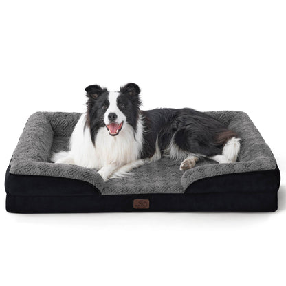 Bedsure Orthopedic Large Dog Bed – Washable, Waterproof, Non-Slip, Grey (35")
