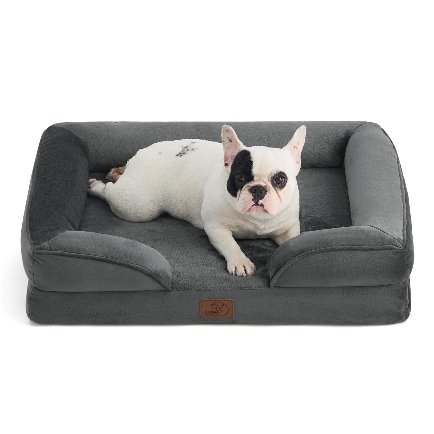 Bedsure Orthopedic Large Dog Bed – Washable, Waterproof, Non-Slip, Grey (35")
