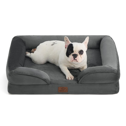 Bedsure Orthopedic Large Dog Bed – Washable, Waterproof, Non-Slip, Grey (35")