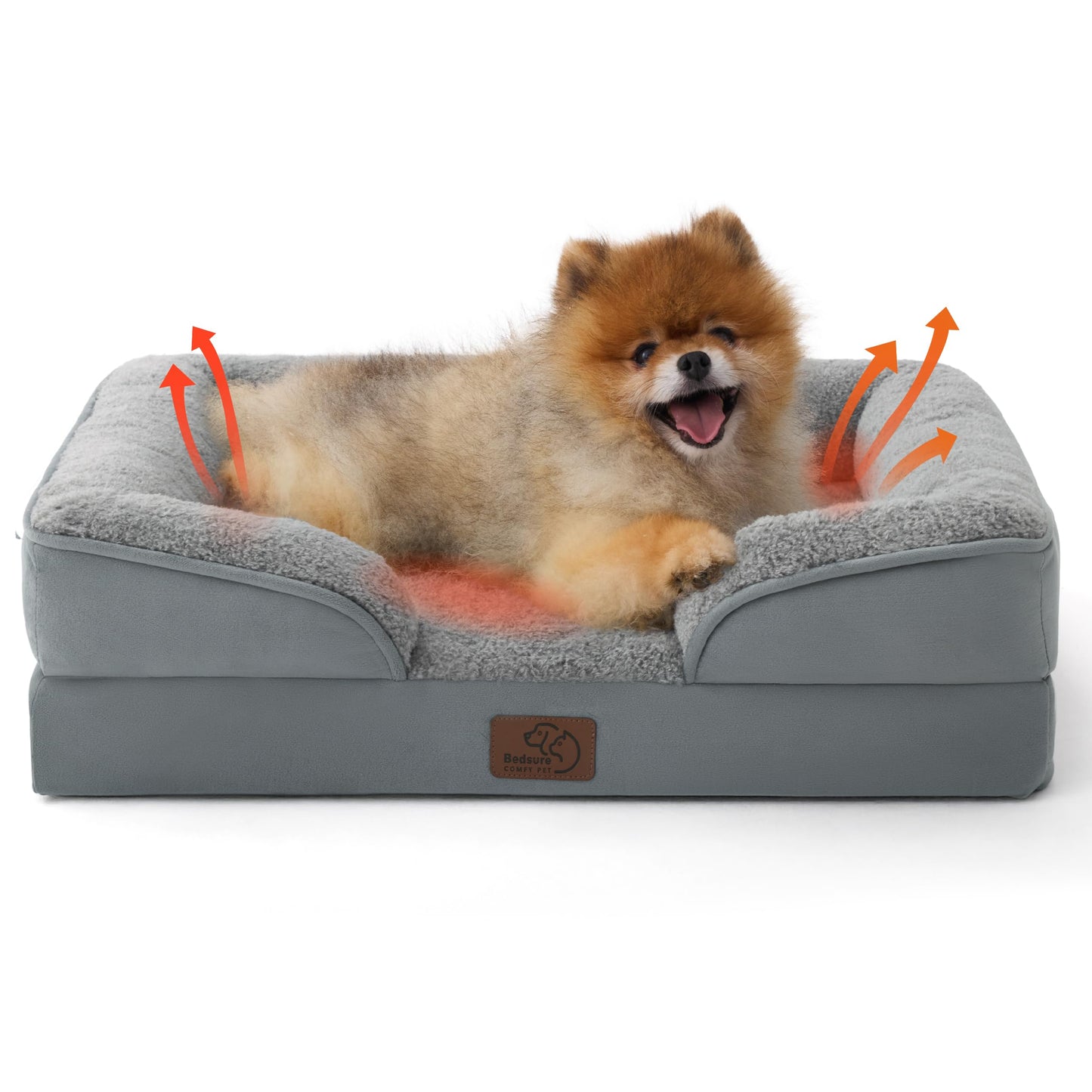 Bedsure Orthopedic Large Dog Bed – Washable, Waterproof, Non-Slip, Grey (35")