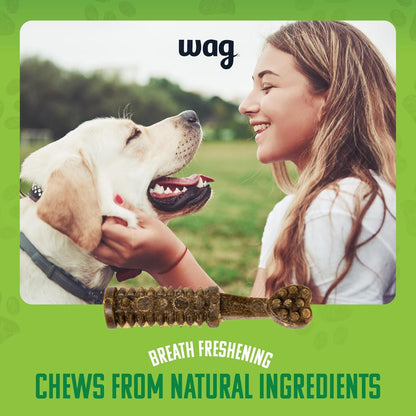 Wag Dog Dental Chews, Large — Green Brush, Unflavored, 24 Count