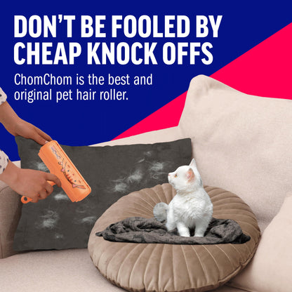 ChomChom Pet Hair Remover — Reusable Lint Roller for Cats & Dogs (White)