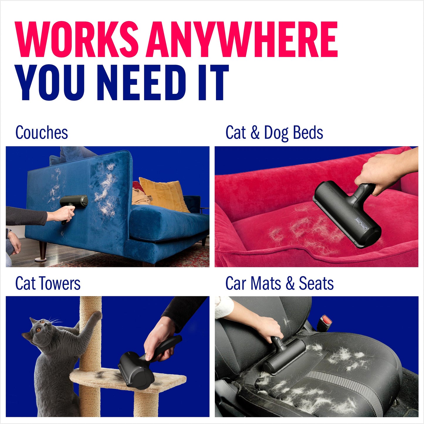 ChomChom Pet Hair Remover — Reusable Lint Roller for Cats & Dogs (White)